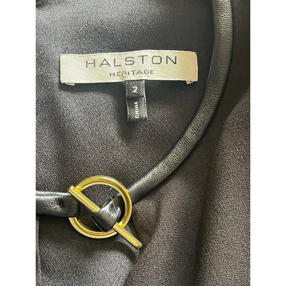 Halston‎ Heritage Long-Sleeve Turn-Lock Empire-Waist Dress - Picture 6 of 8